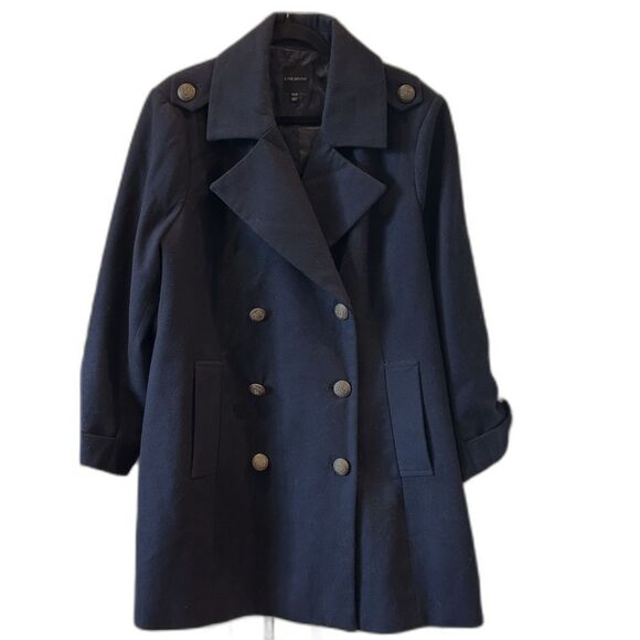 Lane Bryant Double Breasted Navy Blue Wool Blend Coat - Size 22/24 - Picture 1 of 7